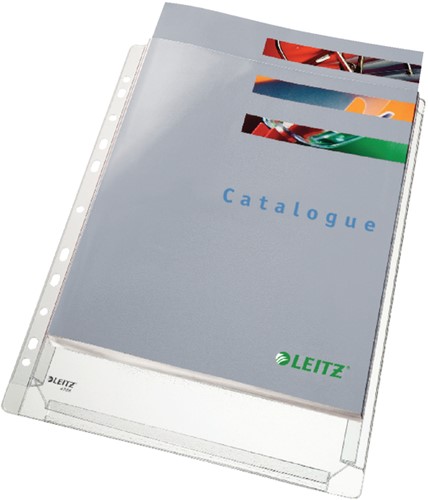 Pochette à soufflet Leitz Premium A4 PVC 0,17mm bande perforée transparent 5 pièces