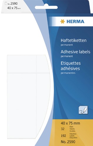 Etiquette HERMA 2590 40x75mm blanc 192 pièces