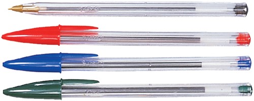 Stylo bille BIC Cristal Medium assorti boîte transparente