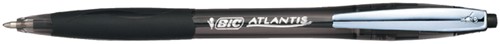 Balpen Bic Atlantis soft metalen clip clic medium zwart