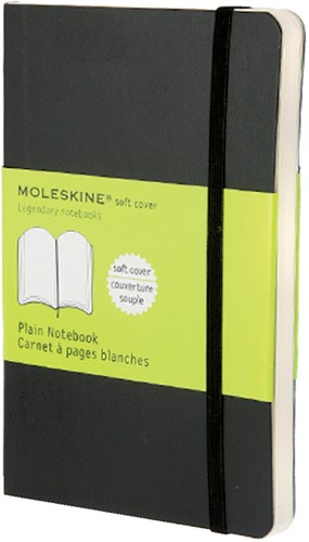 Carnet de poche Moleskine 90x140mm couverture souple uni noir