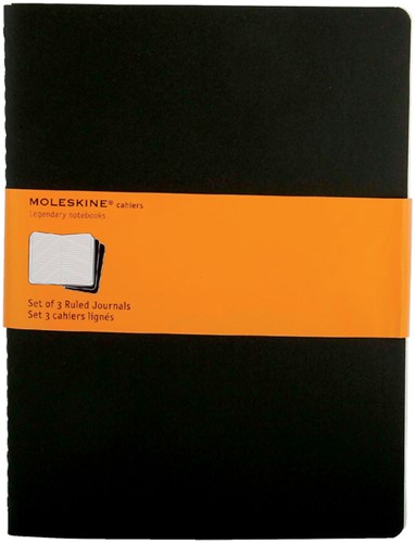 Cahier Moleskine 190x250mm ligné 240 pages 70g noir 3 pièces