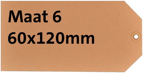 Etiquette carton n°6 200g 60x120mm chamois 1000 pièces