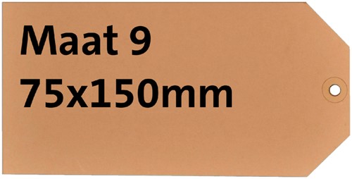 Etiquette carton n°9 200g 75x150mm chamois 1000 pièces