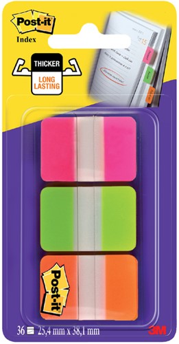 Marque-pages Post-it 686GOT 25,4x38mm strong assorti