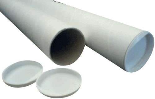 Tube d’expédition CleverPack A0 850x50x1,5 + embouts blanc 5 pièces