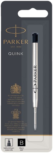 Recharge stylo bille Parker Quink Large blister noir