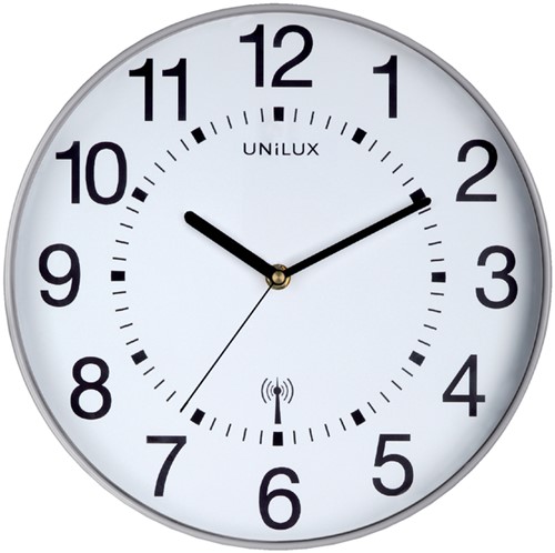 Horloge murale Unilux Maxi Radio-contrôlée Ø37,5cm gris clair/ blanc