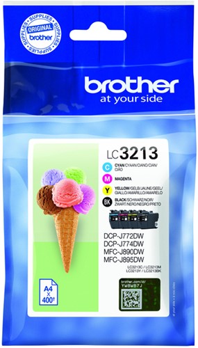 Cartouche d’encre Brother LC-3213 noir + 3 couleurs