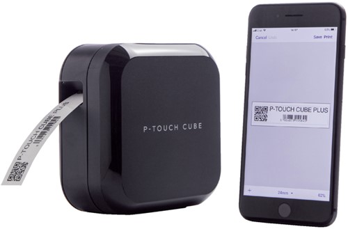 Imprimante d'étiquettes Brother P-Touch Cube Plus TZe PT-P710BT desktop 24mm noir