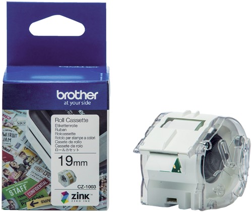 Etiket Brother CZ-1003 multifunctioneel 19mm 1 rol á 5m wit