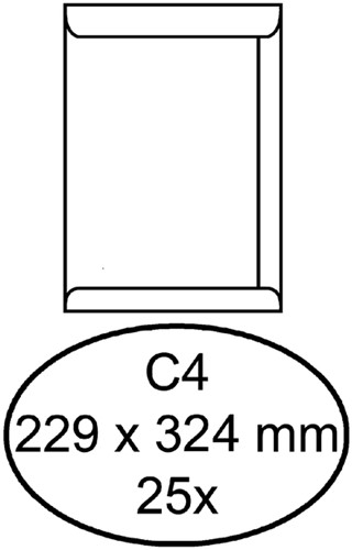 Enveloppe Quantore C4 229x324mm autocollante blanc 25 pièces