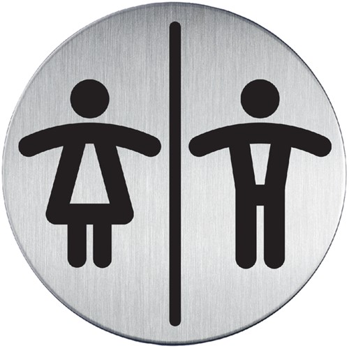 Pictogramme Durable 4920 toilettes femmes/hommes rond 83mm