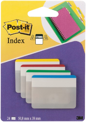 Marque-pages Post-it 686F1 38x50mm strong droit assorti 24 pièces